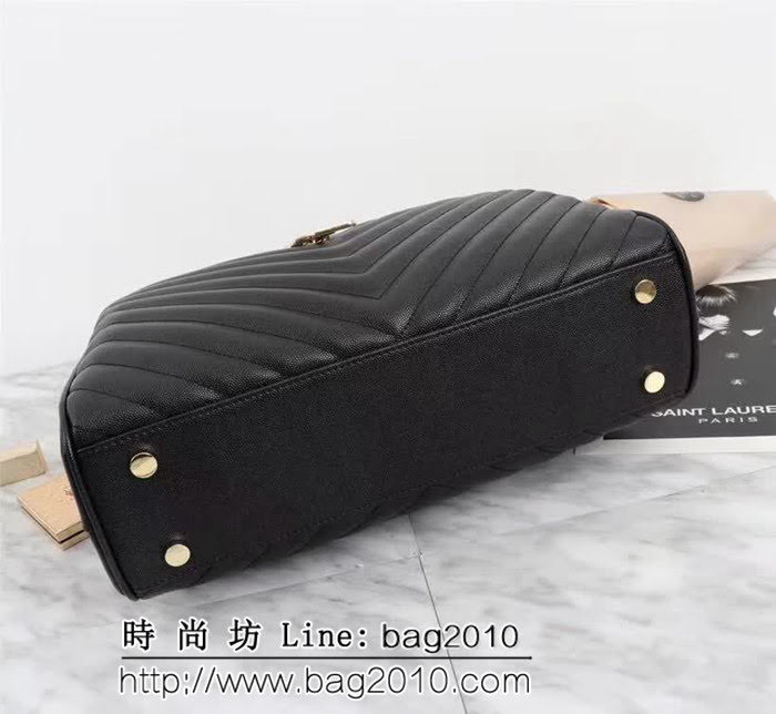YSL聖羅蘭 經典款 互扣式金屬YSL標誌 原版南非皮肩背包 F26587 YAS1073